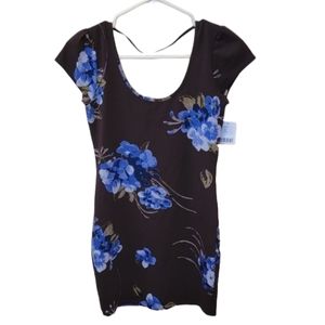 URBAN OUTFITTERS Floral Dress Brown and Blue